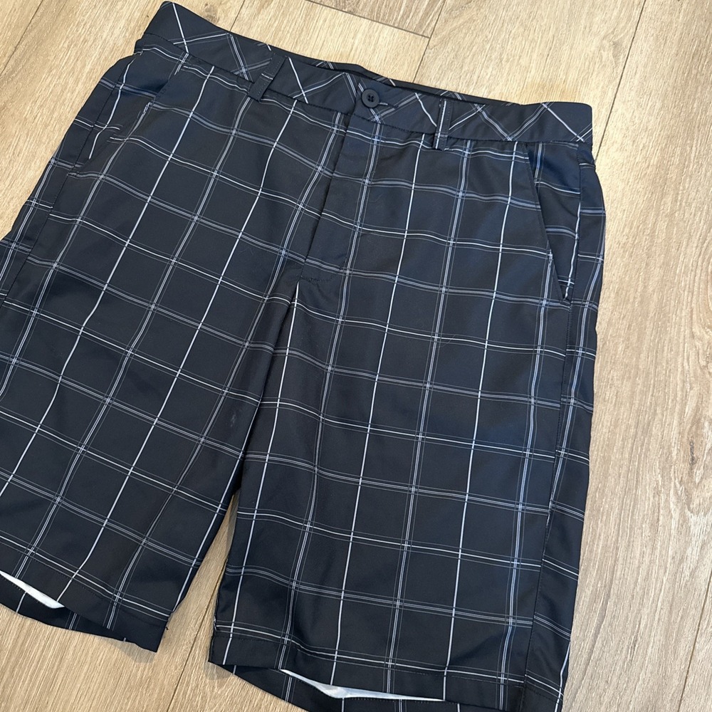 Tek Gear‎ Men's Performance Golf Shorts Grip Waist Black Check Size 36